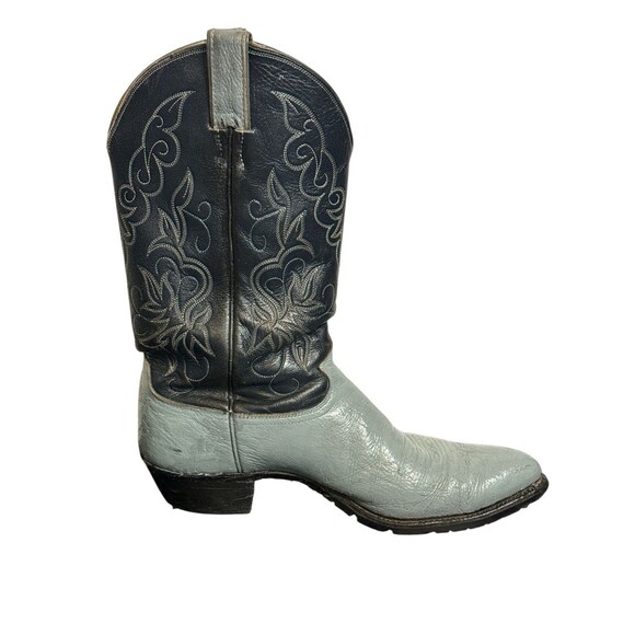 Justin Western 5040 Rare Navy Blue Grey Pointed Toe Men’s - Sz 10 1/2 - Picture 3 of 15